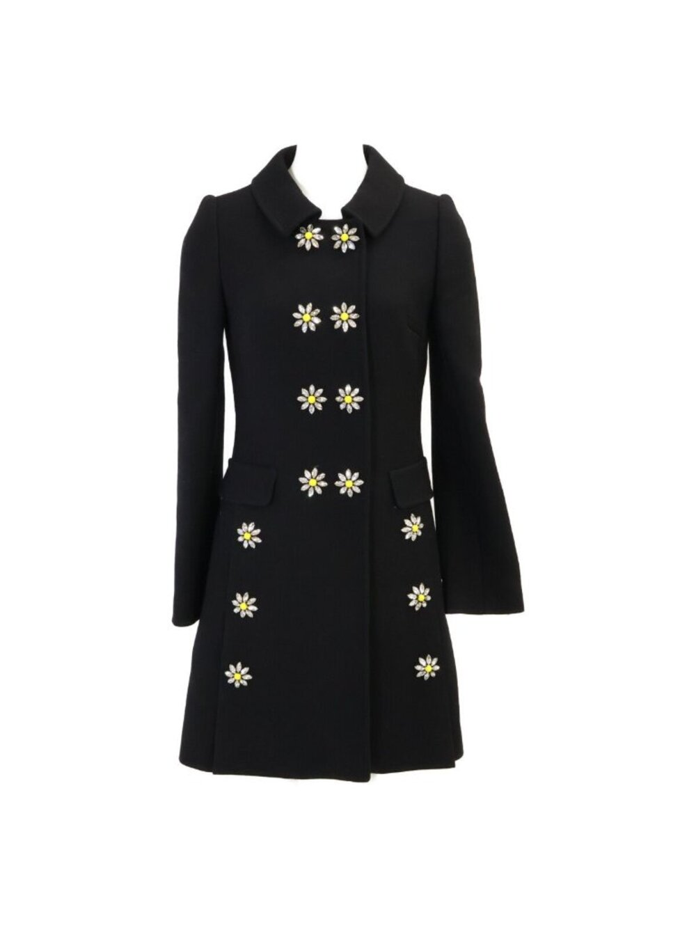 Dolce & Gabbana Flower Bijou Wool Long 36